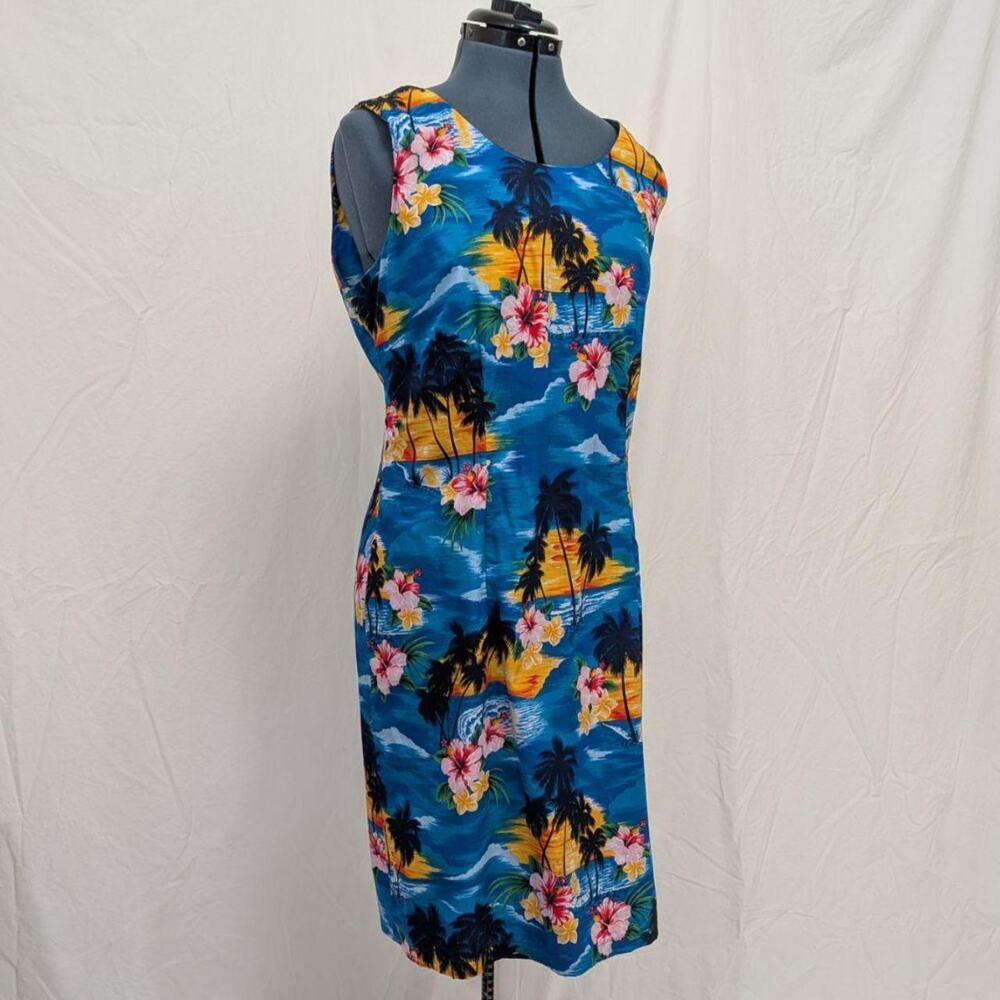 Pacific Legend Apparel 100% cotton Hawaiian floral sleeveless dress, size 2XL